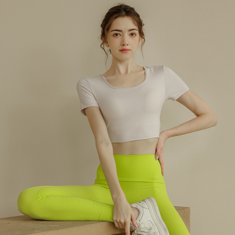 Nura Áo Thể Thao Ngắn Tay Có Mút Đệm Ngực Thời Trang Dành Cho Nữ