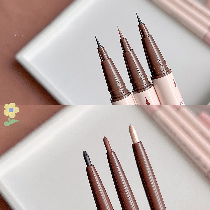 Bút kẻ mắt Maxfine, bút kẻ mắt 2 đầu không trôi vẽ bọng mắt eyeliner đen nâu nhũ bạc YR