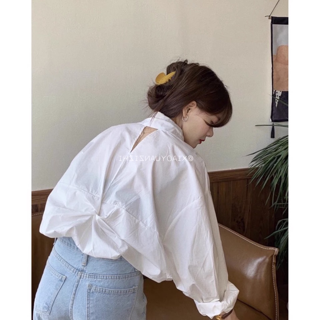 Áo Sơ Mi Trắng Dáng Rộng Thời Trang Thanh Lịch
