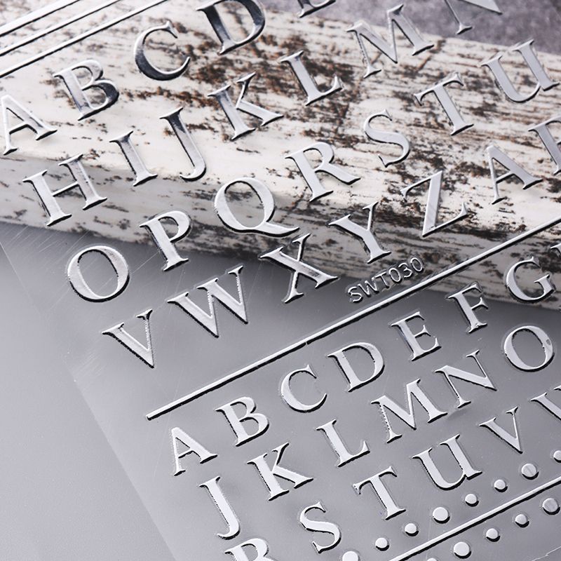 Sticker 3D | Chữ Cái Lớn Vàng Bạc | Hình Dán Móng Tay SWT030