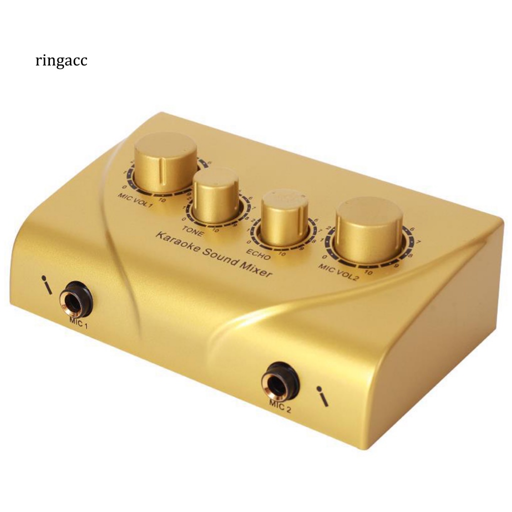 Rga Bộ Khuếch Đại Micro karaoke echo Hai mic mini Chuyên Nghiệp Cho Điện Thoại / Máy Tính