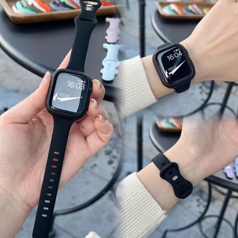 Dây Đeo Đồng Hồ Bằng silicone Mềm Mỏng Cho iwatch ultra 2 49mm 45mm 41mm 40mm 44mm 38mm 42mm 9 8 7 6 5 4 3 se