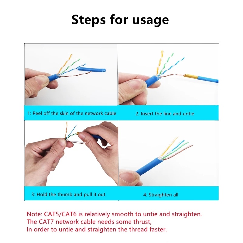 Zoerax Dụng Cụ Tách Dây Cáp Mạng Cho cat5 / cat6 / cat7 Và Dây Điện Thoại