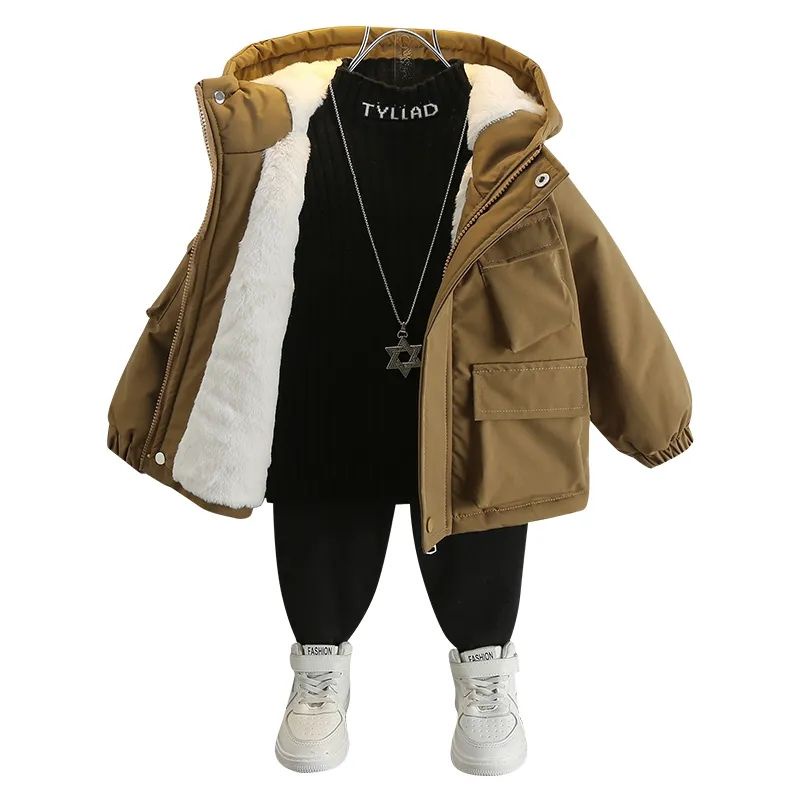 Áo Khoác cotton Lót Nhung Dày Dặn Giữ Ấm Mùa Đông Kiểu Mới 2023 Cho Bé Trai