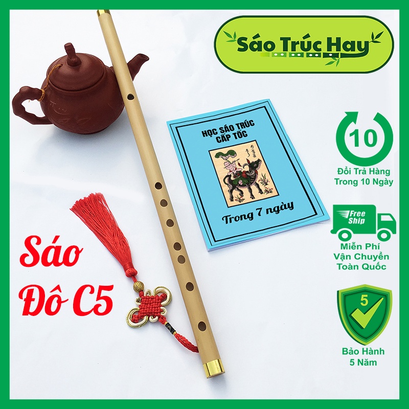 {Yêu Thích} Sáo Trúc Giá Rẻ Tone Đô C5 bền và đẹp kèm Học sáo Cấp Tốc ĐIỆN TỬ SÁO TRÚC HAY - CẤP 1