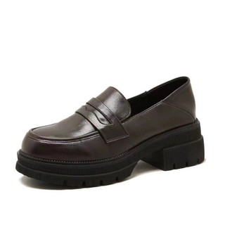 Giày Lười Da Phong Cách retro Anh Quốc
