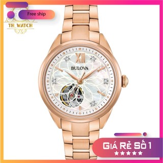 Đồng hồ Nữ hàng hiệu Bulova 97P121 dây kim loại, kính shapphire - Máy cơ tự động Bảo hành 2 năm