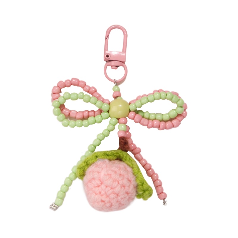 Omg Móc Khóa / Điện Thoại / Túi Xách Tai Nghe Trang Trí Hạt Cườm Thắt Nơ Thủ Công