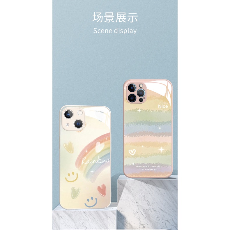 Ốp Điện Thoại In Hình Mặt Cười Màu Cầu Vồng Cho Iphone 15 14Promax13Pro 12promax 11 7 8plus xsmax