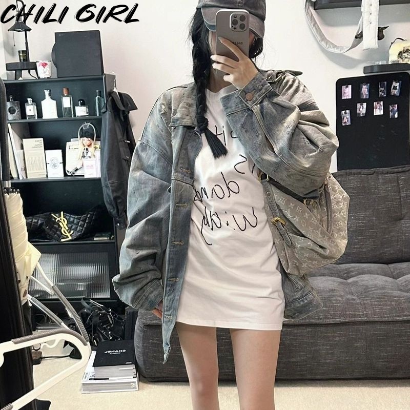 CHILI GIRL áo khoác dù áo khoác bomber comfortable Fashion chic Phong cách WJK23000HS 40Z231007