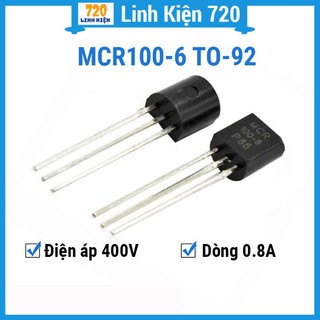 Linh kiện điện tử mcr100-6 to-92 thyristor dòng điện 0.8a điện áp 400v