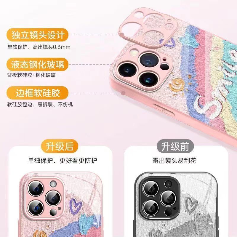 Ốp Điện Thoại Tráng Gương Hình Mặt Cười Cho iphone 11 12 14 promax 14 13 12 11 promax xs xr 6 8 7 plus 11 12 15