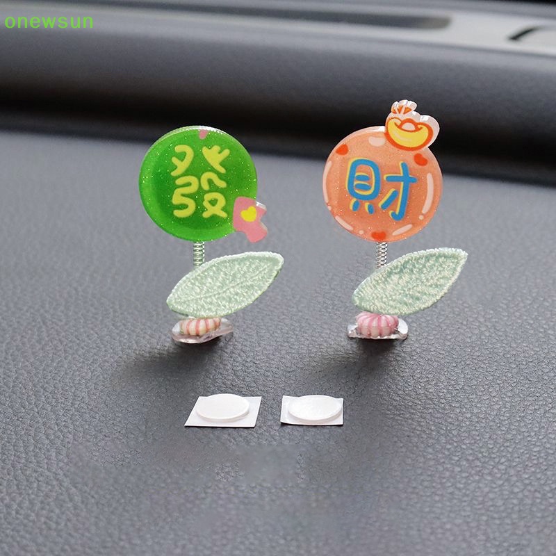 Onewsun Phụ Kiện Trang Trí Bảng Điều Khiển Cửa Sổ Xe Hơi Hình Bông Hoa Lắc Đầu Dễ Thương Mới