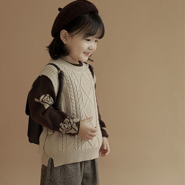 Phlis Áo Khoác sweater Không Tay Ấm Áp Thoải Mái Phong Cách Hàn Quốc 2023 Cho Bé