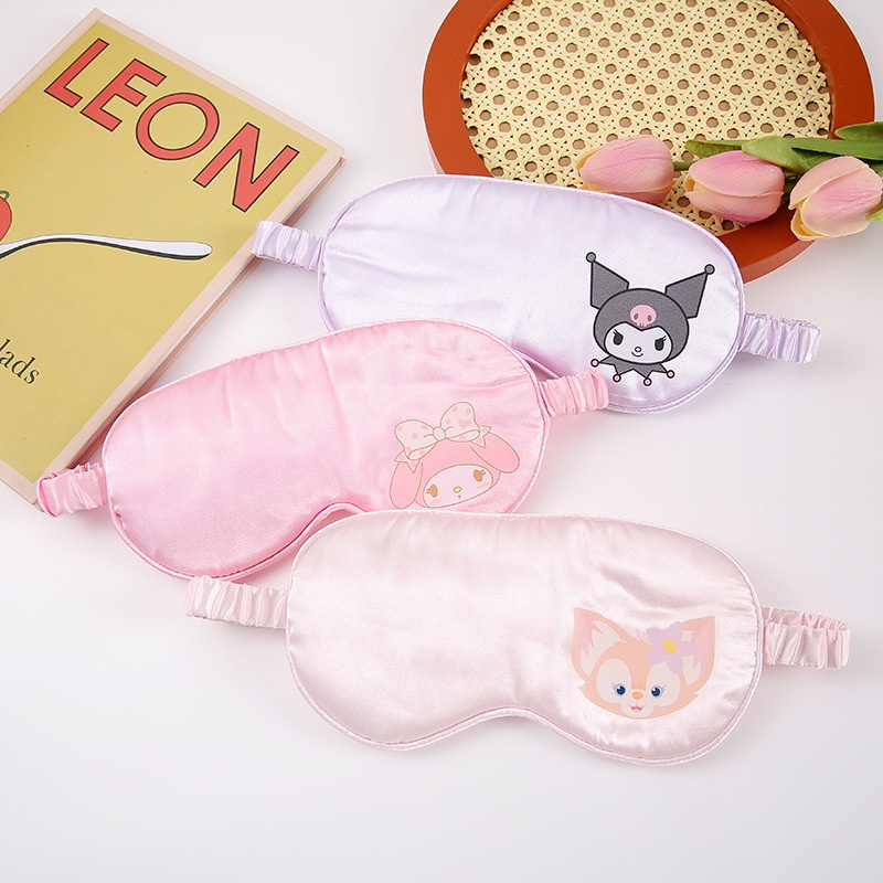 Mặt nạ mắt ngủ EELHOE vải lụa họa tiết hoạt hình dễ thương cho nữ