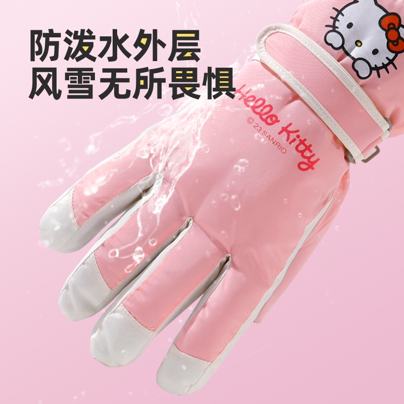 Sanrio Găng Tay Trượt Tuyết Vải cotton Dày Giữ Ấm Cảm Ứng Màn Hình Cảm Ứng Thời Trang Mùa Đông Dành Cho Nữ