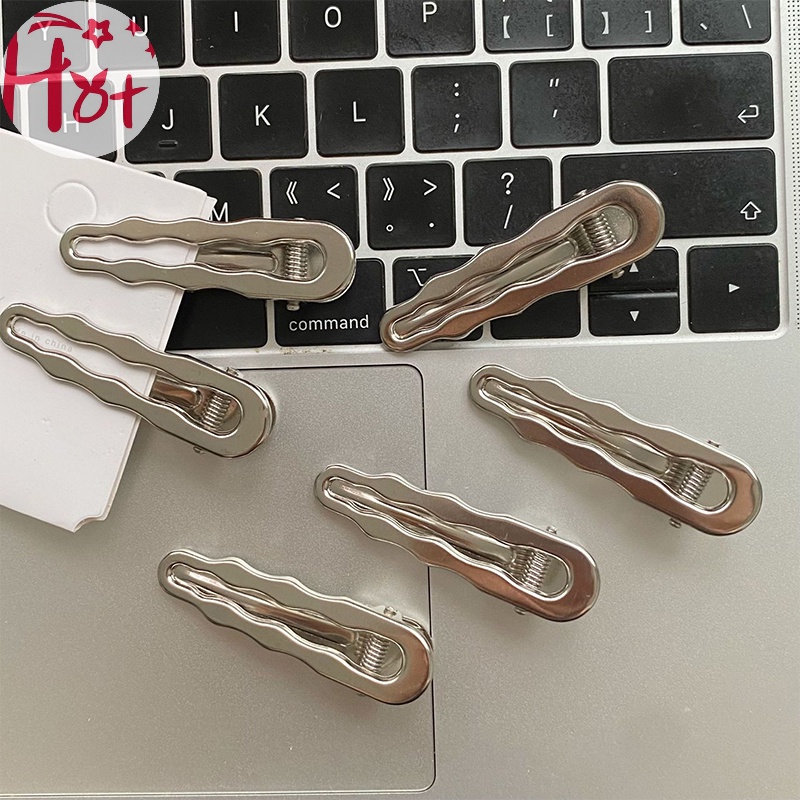 Jr Kẹp Tóc Kim Loại Màu Bạc Thời Trang Cho Nữ vn