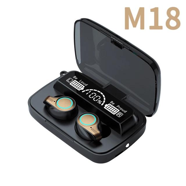 Tai nghe không dây 5.1 m18 tws cvc8.0 9d hifi bass Chống Nước Kiểu Dáng Thể Thao