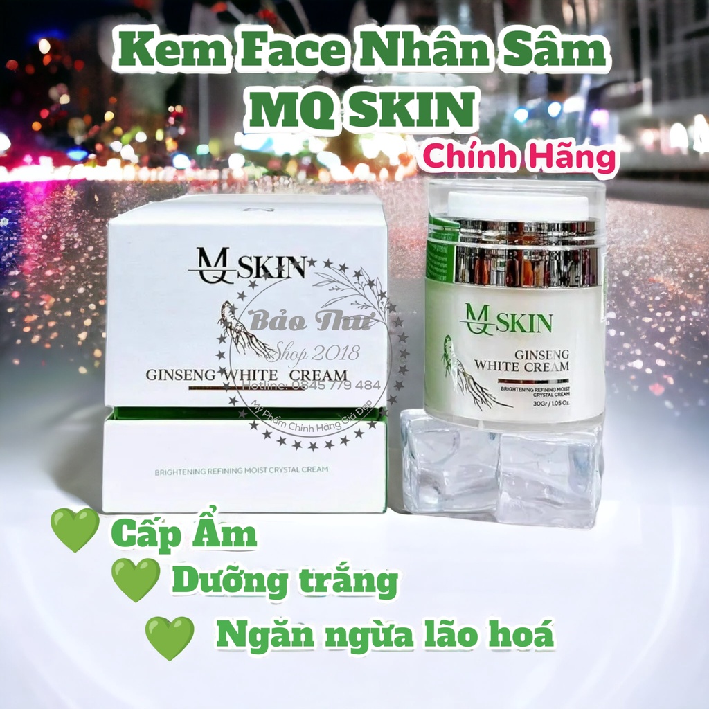 Kem Face Nhân Sâm MQ chính hãng Kem Face MQ Skin Ginseng White Face Cream 30g