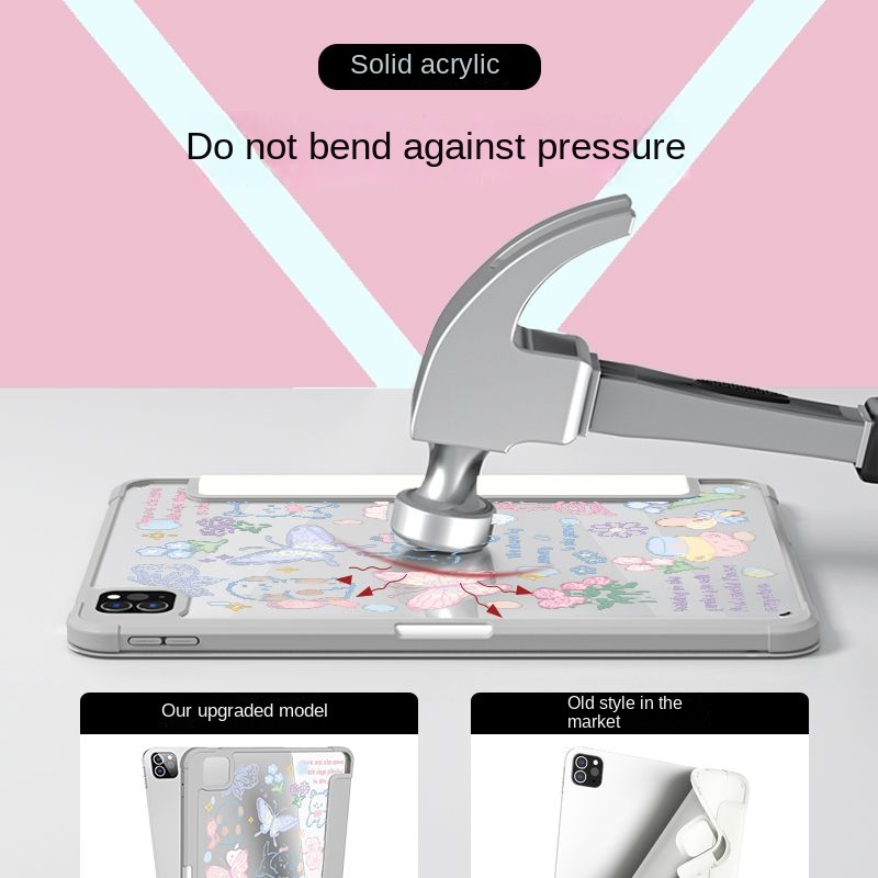 Bao Da Máy Tính Bảng Bằng acrylic Trong Suốt Hình Bướm Cho ipad air5 mini6 ipad gen9 gen10 gen 5 gen 6 2020 2021 pro 11 Ốp