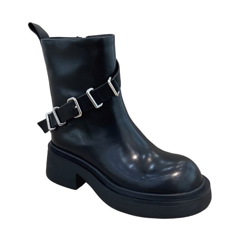 Giày Bốt martin Đế Dày Có Khóa Kéo Bên Hông Phong Cách Anh Quốc Thời Trang Mùa Thu Mới 2023