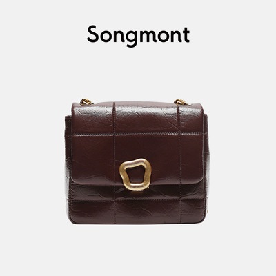 Túi Xách Da Bò Dáng Vuông Nhỏ Phối Dây Xích Thời Trang 2022 Sang Trọng Cho Nữ