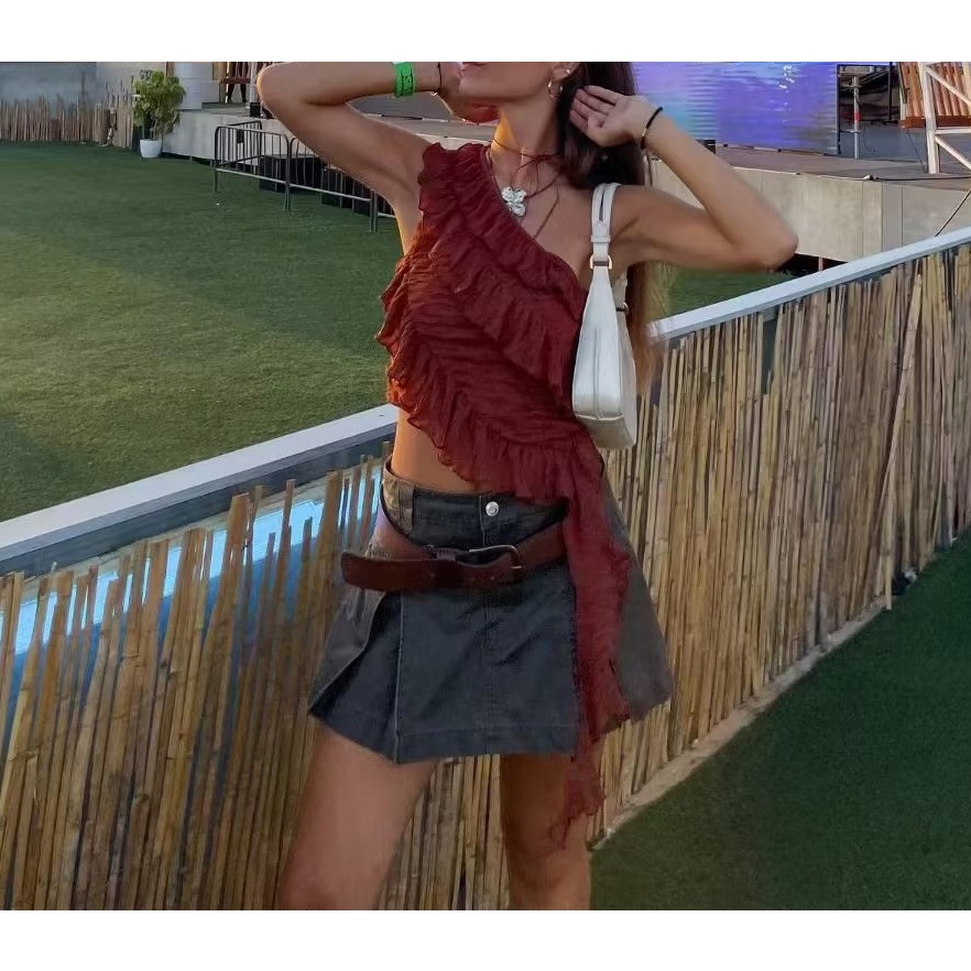 Zara Áo Không Tay Thiết Kế Xếp Ly Nhỏ Nhắn Xinh Xắn Thời Trang Mùa Thu Cho Nữ 0219800