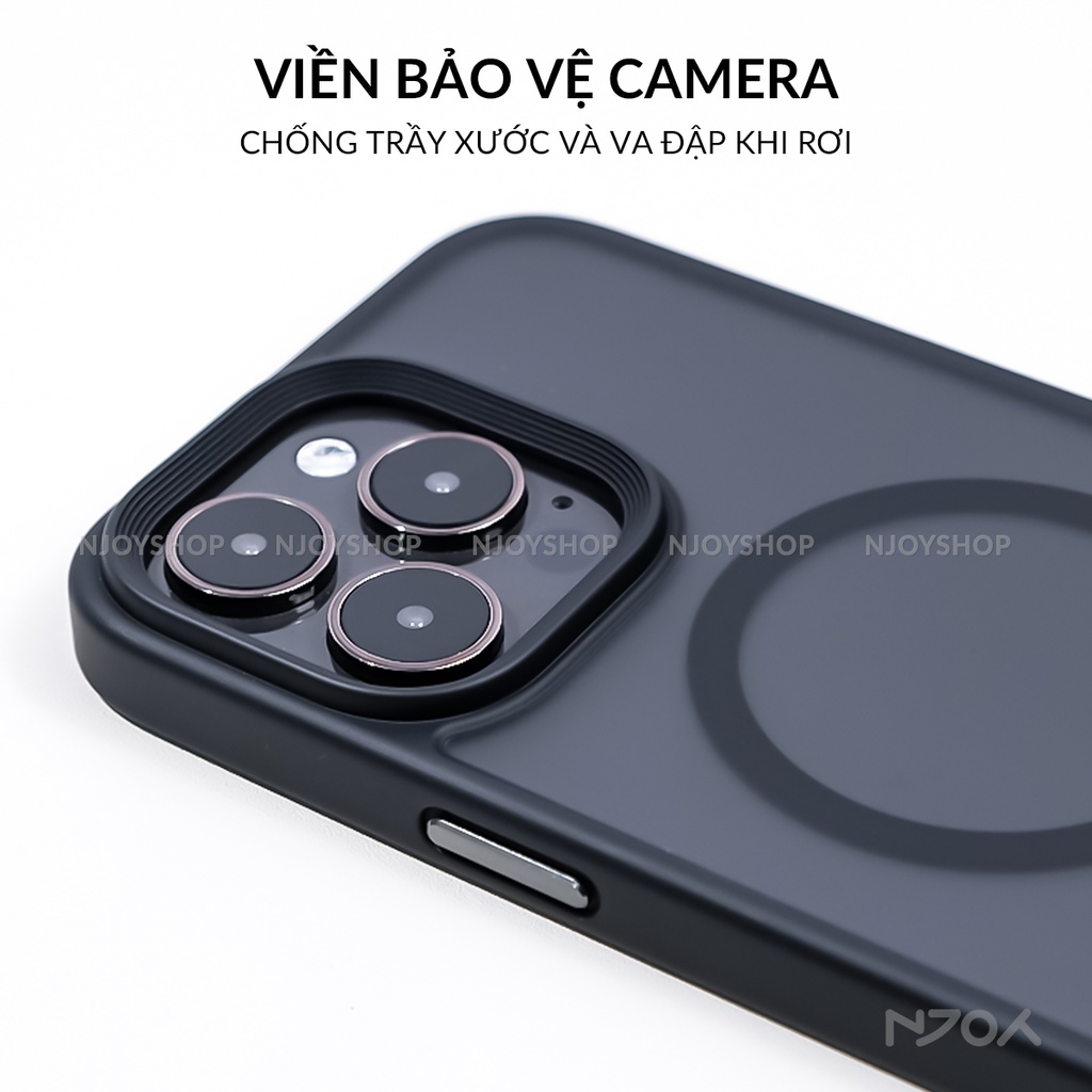 Ốp Hỗ Trợ Sạc Không Dây Likgus Mặt Lưng Nhám Chống Bám Vân Tay Bảo Vệ Camera Cho iPhone 15 14 13 Pro Max Njoyshop