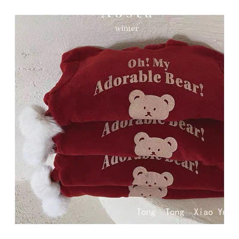 Áo hoodie Giáng Sinh Cho Gia Đình Ba Mẹ Và Bé Hình Gấu Con