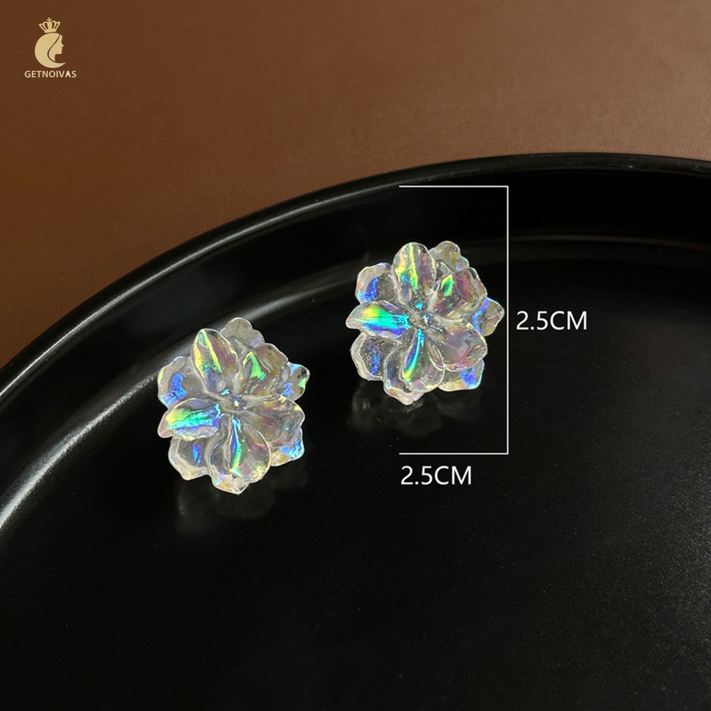 Khuyên Tai Hình Bông Hoa Bằng Nhựa resin Thân Thiện Với Làn Da Chống Phai Màu