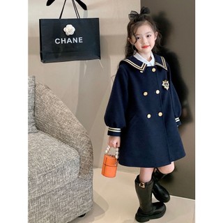 Áo khoác len kiểu hải quân thời trang mùa đông cho bé gái