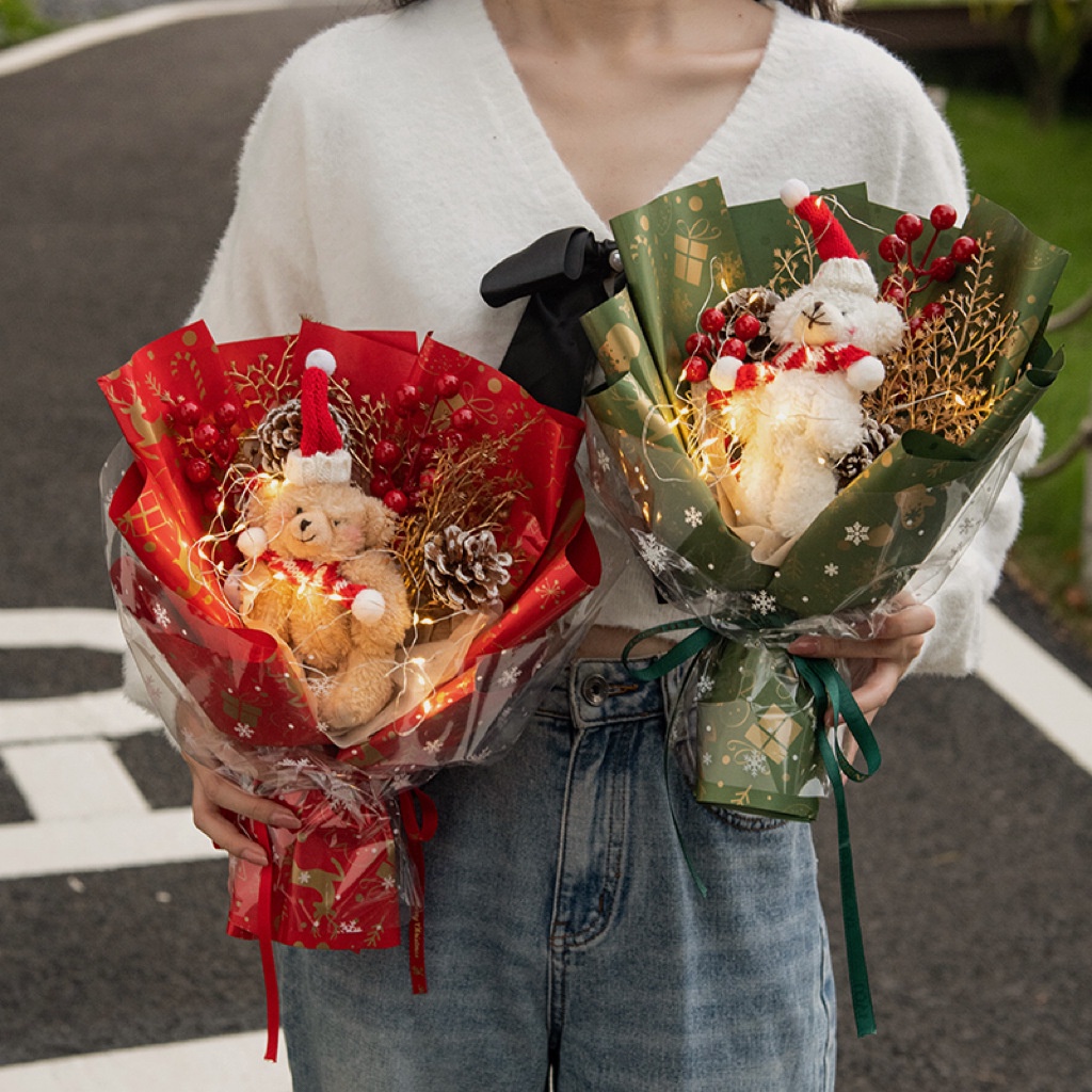 Gấu Nhồi Bông Thiết Kế Sáng Tạo Phong Cách Giáng Sinh