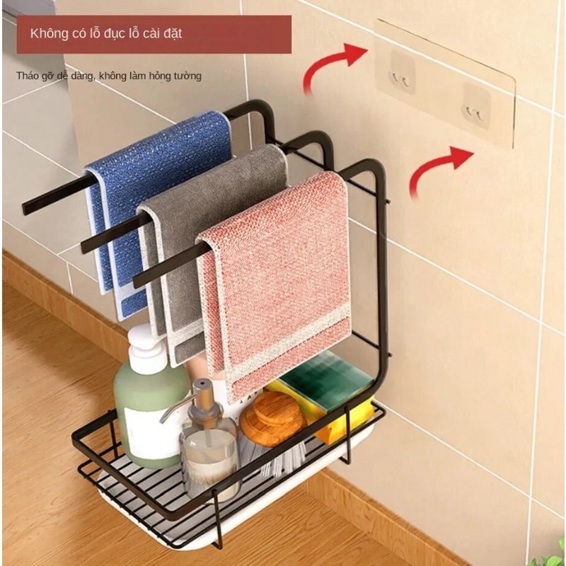 Giá Đỡ Xà Phòng Mút Rửa Chén Treo Tường Nhà Tắm Tiện Lợi