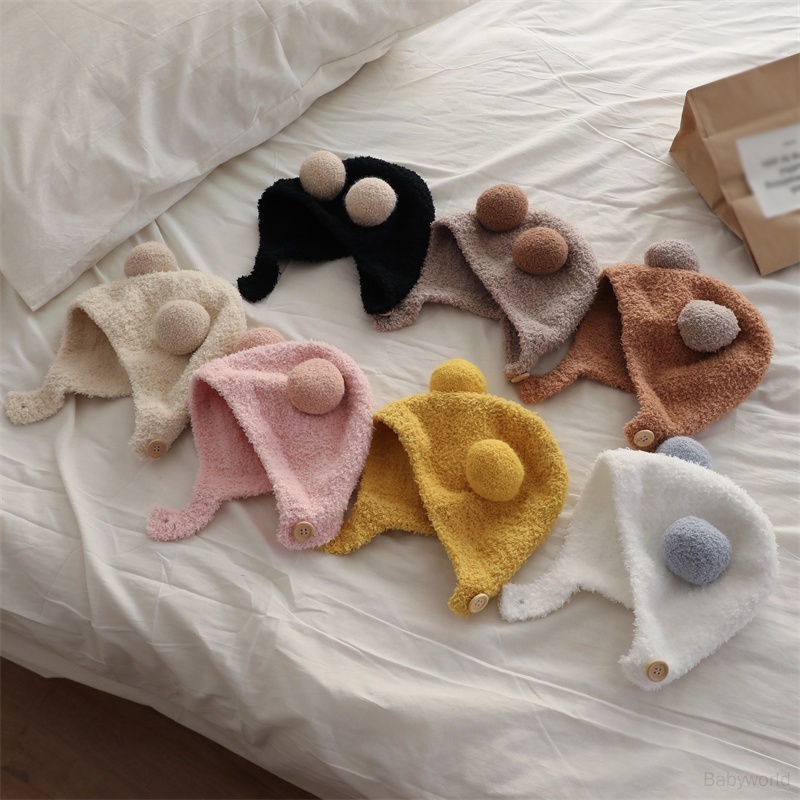 Mũ beanie Trùm Tai Giữ Ấm Mùa Đông Phong Cách Hàn Quốc Cho Bé