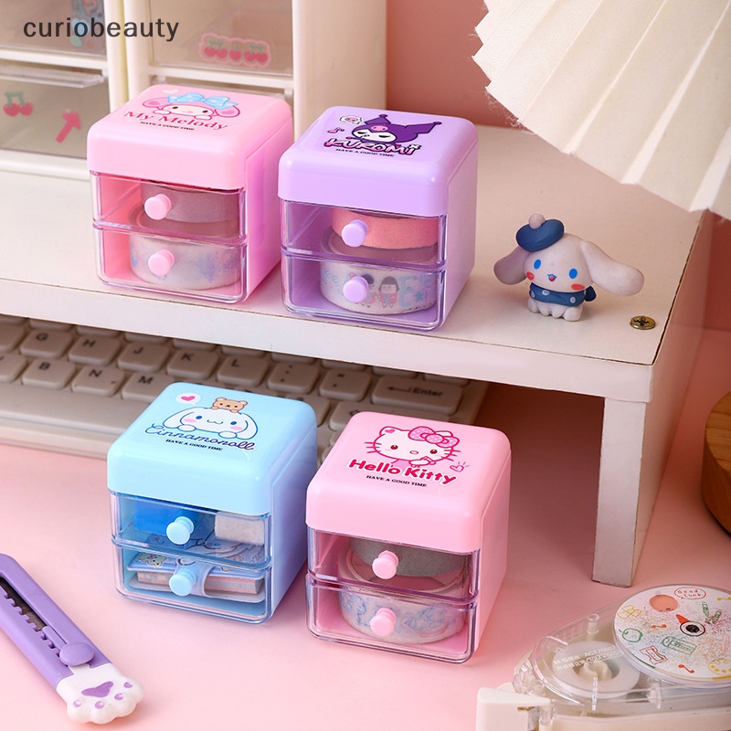 Hộp Đựng Trang Sức Để Bàn mini Hình sanrio hello kitty cinnamoroll my melody Có Ngăn Kéo Dễ Thương