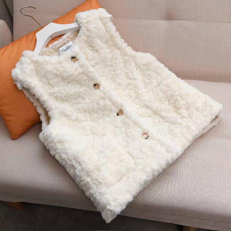 Áo Khoác Lông Cừu Không Tay Một Mảnh Thời Trang Dành Cho Nữ