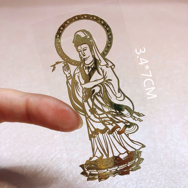 Miếng Dán Kim Loại Hình Phật Giáo / Hoa Sen Trang Trí Điện Thoại / Nội Thất Xe Hơi