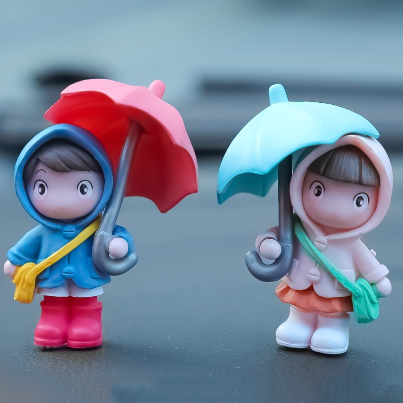 Mô Hình Búp Bê Cô Gái Cầm Dù Hoạt Hình mini Màu Sắc Ngẫu Nhiên Trang Trí Nội Thất Xe Hơi