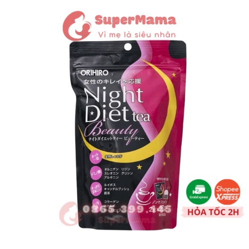 Trà giảm cân ban đêm Orihiro Night Diet Tea Beauty giúp thanh mát, cải thiện giấc ngủ và đẹp da