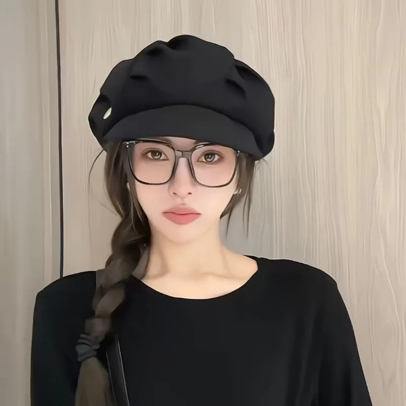 Mũ beret Xếp Ly Thời Trang Thu Đông Mới Cho Nữ