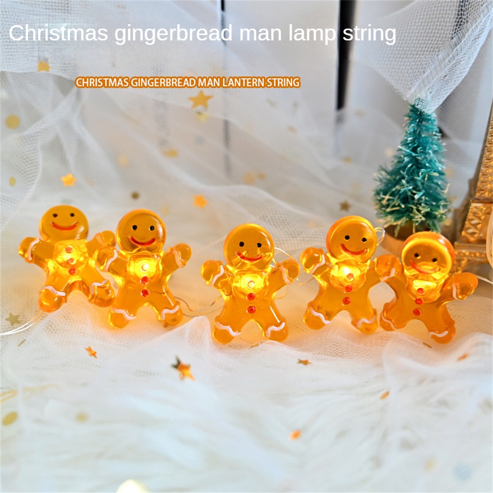 Dây Đèn led Trang Trí Giáng Sinh 5m usb / Pin Loại gingerbread man rgb