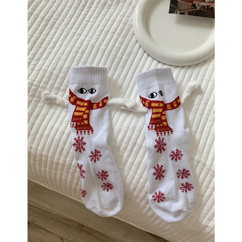 Vớ Giáng Sinh Cầm Tay Từ Tính Có Khóa Cài Dễ Thương Cho Cặp Đôi