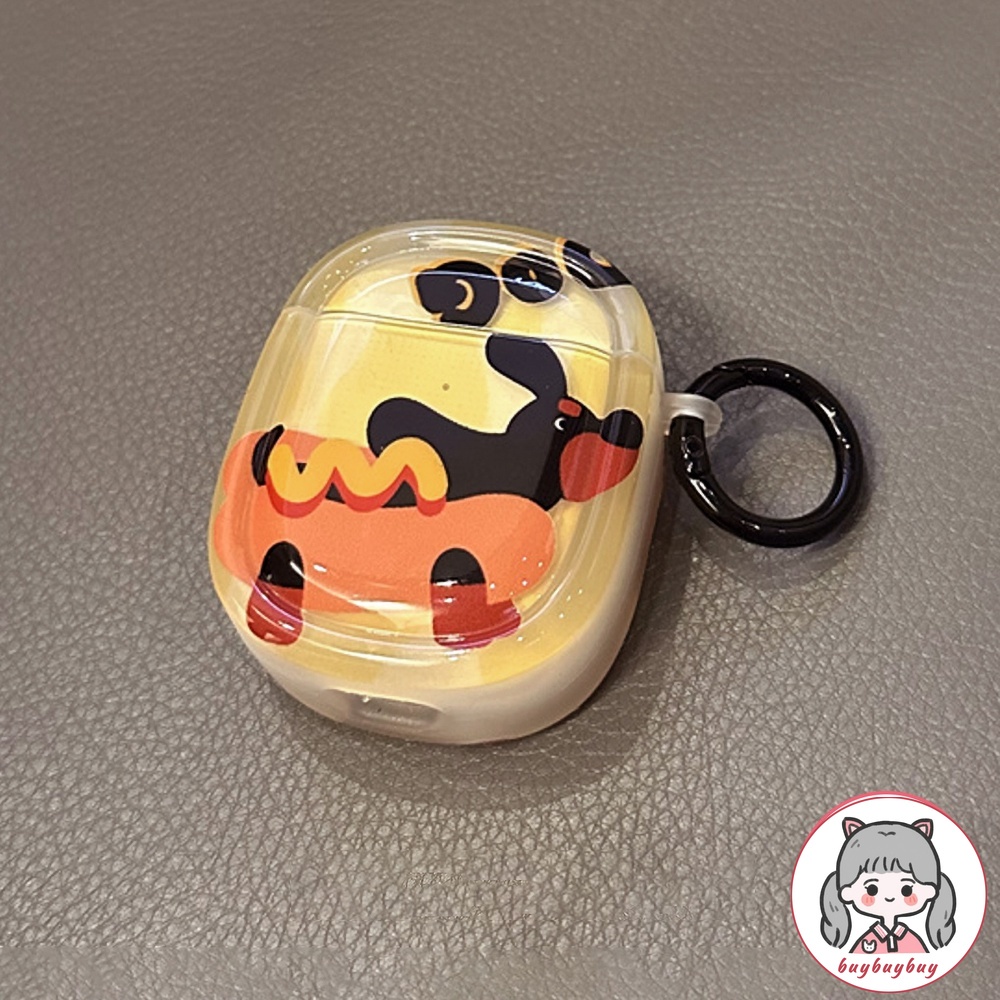 Hoạt Hình Vỏ Bảo Vệ Hộp Sạc Tai nghe không dây airpods 1 2 / pro 2 Hình Chú Chó Xúc Xích Mềm Mại