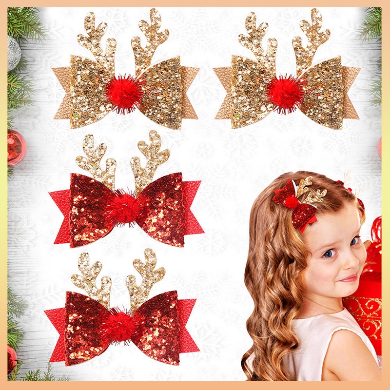 Kẹp Tóc Hình Sừng Hươu Lấp Lánh Phong Cách Âu Mỹ Cho Nữ