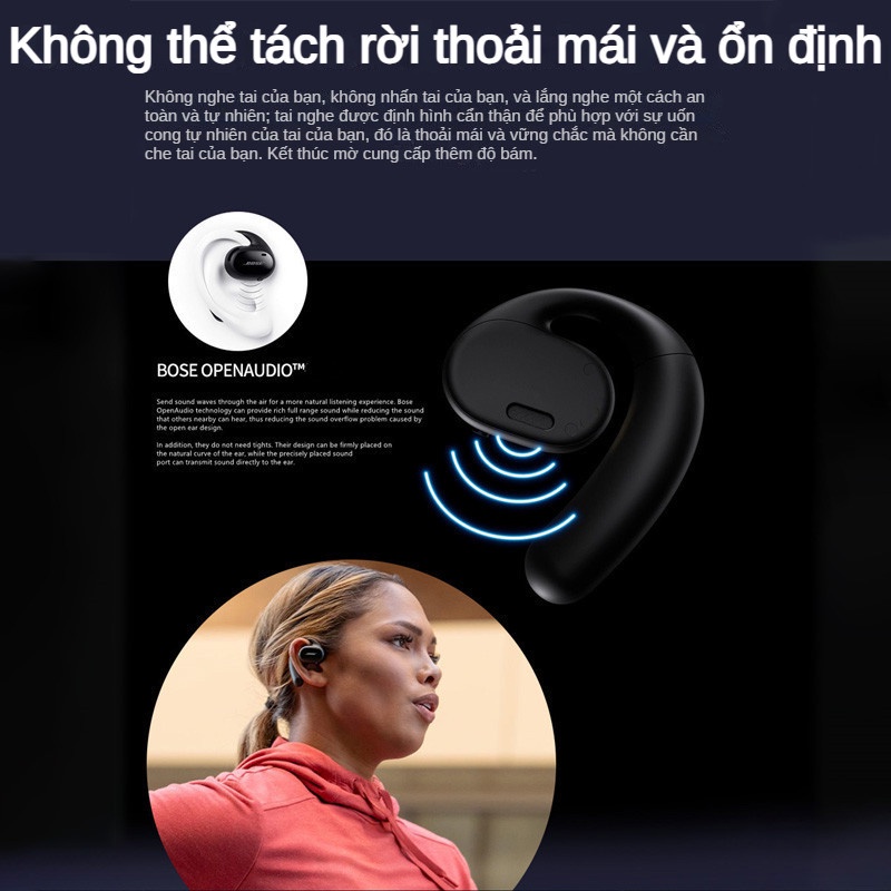 Tai nghe không dây mở Kehoer Sport Tai nghe Bluetooth thể thao có độ trễ thấp có micrô tích hợp