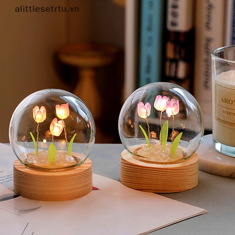 Alittlesetrtu Đèn Ngủ diy Hình Hoa tulip Sáng Tạo Dùng Làm Quà Tặng vn