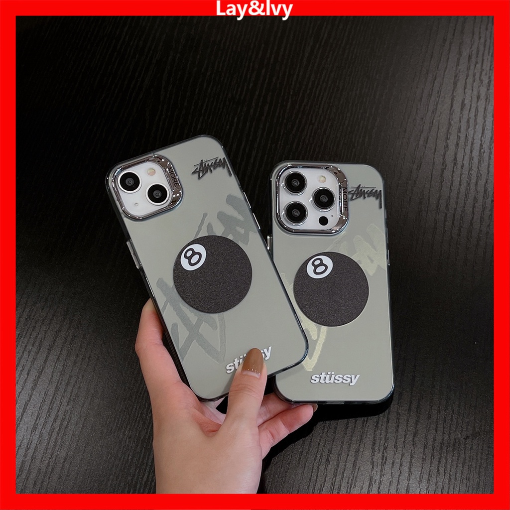 Hoạt Hình Ốp Điện Thoại silicone Khung Kim Loại Mạ Bida 8 Cho iphone 15 pro max 14 14pro 14max 13promax 12 12promax 11