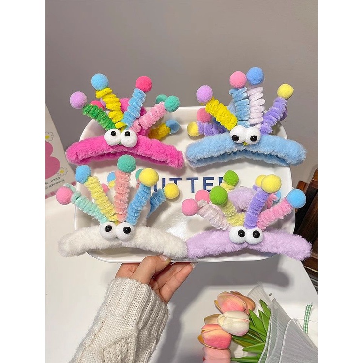 Kẹp Tóc sq3 Phủ Lông Nhung Họa Tiết Hoạt Hình Dễ Thương Vui Nhộn Cho Nữ