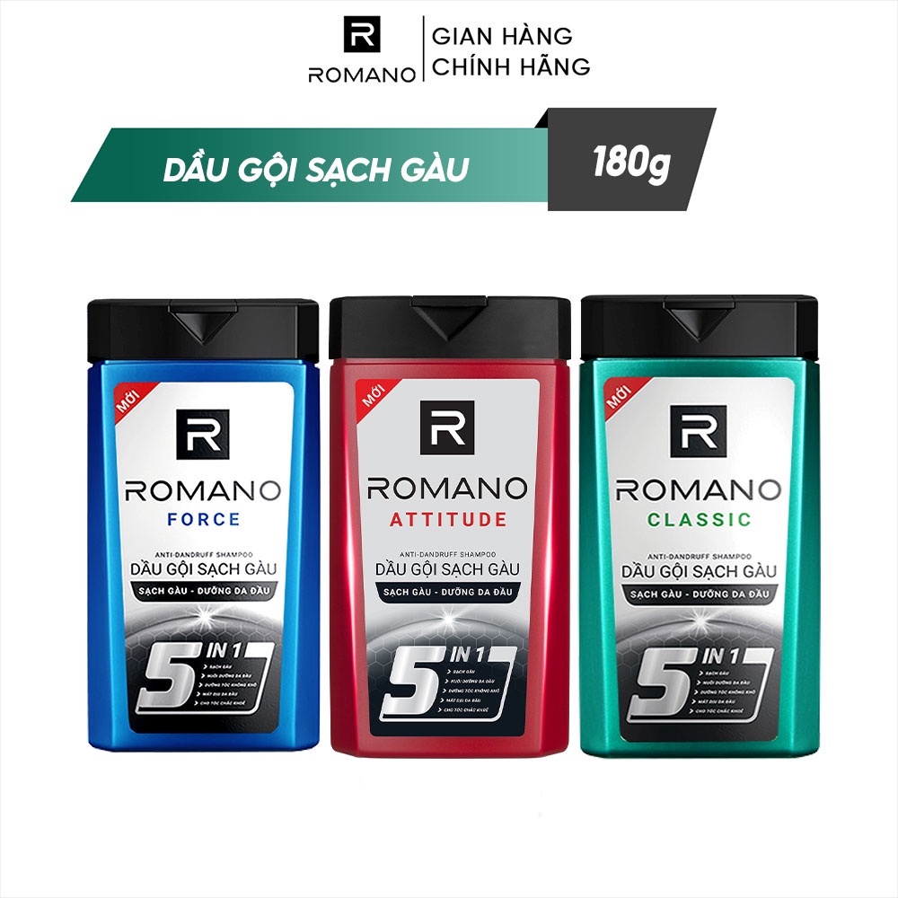 Dầu gội sạch gàu Romano hương nước hoa 180g