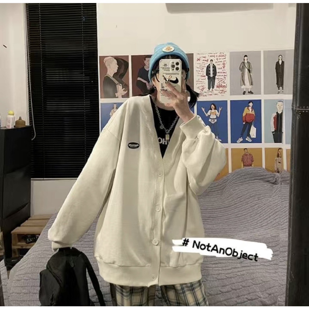 Áo khoác CADIGAN UNISEX Nam Nữ From rộng chất nỉ dày dặn siêu cute